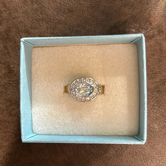 Touchstone Crystal Gold and Silver Ring - Picture 1 of 10